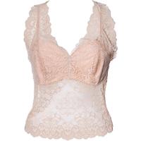 夏.娃.之.秀背心女性感蕾丝打底内搭V领舒适外穿无袖吊带美背裹胸法式 肤色(J4015) M