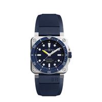 Bell&Ross 柏莱士瑞士专业深潜水表全自动机械手表防水男士款蓝色腕表 BR0392-D-BU-ST/SRB