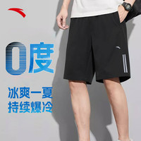 安踏短裤美式篮球裤男夏季运动透气冰丝速干五分裤条纹宽松休闲裤 火石灰-2 180/XL