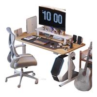 乐歌电动升降桌电脑桌站立办公写字书桌 E2S/1.4m雅白色套装 性价比桌【雅白桌板+白腿】