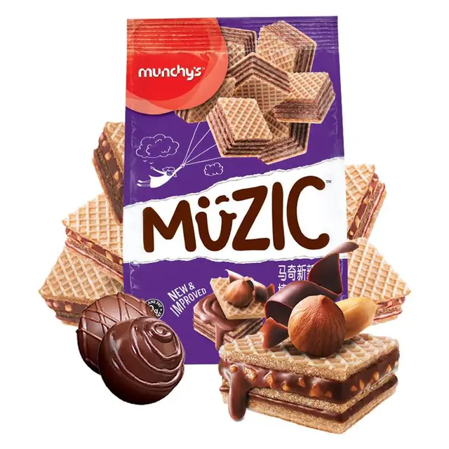 munchy's 马奇新新 夹心威化饼干 巧克力榛子味 90g