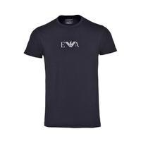 阿玛尼 EMPORIO ARMANI(ARMANI)男装T恤 EA鹰标轻薄修身微弹短袖经典圆领logoT恤 黑色 M