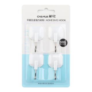 茶花 免钉浴室门后粘钩挂衣架 4支装 强力挂钩