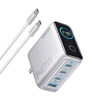 Anker Zolo 140W四口氮化镓充电器 智能屏显 银色