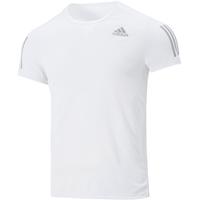 阿迪达斯 (adidas)t恤男 23夏季运动服跑步半袖休闲宽松衣服白色圆领速干短袖男 白色速干透气/三条纹/主推 L/180