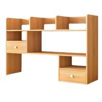 SHICY 实采 书架桌面简易卧室办公室桌上小型多层架子客厅书桌收纳置物架书柜 100×17×80-拉丝橡木色