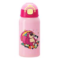迪士尼（Disney）儿童保温杯双盖喝水吸管杯子316不锈钢直饮杯大容量草莓熊HM3481L 草莓熊/杯套 【双饮杯】 600ml