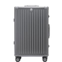 WORLD GEOGRAPHY 德国行李箱男女20英寸登机旅行箱铝框拉杆箱万向轮密码箱 深空灰 20英寸（短途登机箱）