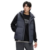 雪中飞 SNOWFLYING秋冬男士时尚休闲防风抗寒连帽立领大口袋设计短款马甲 灰色8159 170/88A