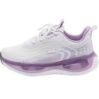 回力慢跑鞋透气飞织网面运动鞋潮女鞋厚底减震爆米花轻便气垫鞋跑步鞋 1133香芋紫 39