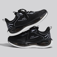 回力慢跑鞋透气飞织网面运动鞋潮女鞋厚底减震爆米花轻便气垫鞋跑步鞋 1133黑紫 39