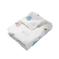 十月结晶 婴儿6层棉纱抱被 连帽款 海洋精灵 95*95cm