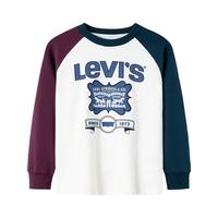 Levi's李维斯儿童装男童长袖T恤春秋款撞色打底衫薄款上衣 糖果白 160 /76 【身高152-158cm】 160/76(L)