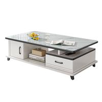 SHICY 实采 新品茶几客厅家用小户型轻奢茶桌子茶台简约现代圆形玻璃茶几 圆角加固款