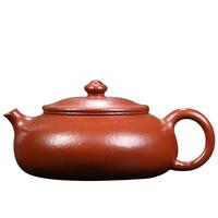桌匠铸宜兴粗砂朱泥紫砂壶全纯手工寒江壶小容量功夫茶具单人家用泡茶壶 粗砂朱泥寒江 礼盒证书 150ml