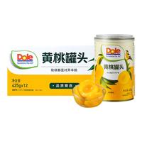 DOLE都乐糖水型黄桃罐头425g桃罐头水果罐头黄桃对开餐后零食方便罐头 糖水型黄桃罐头425g*12罐