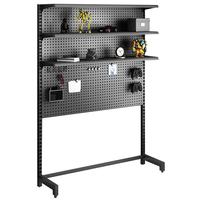 哈骆顿(HALODN) 洞洞板书架立式置物架电竞桌电脑桌储物收纳墙免打孔落地书架子 黑色 86*39*195cm