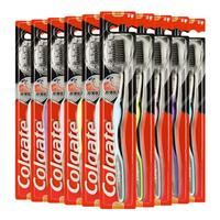 Colgate高露洁细毛护龈炭牙刷男女成人软毛套装清洁牙齿宿舍家庭装 软毛 10支 颜色