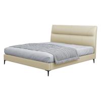 顾家家居 KUKA 现代简约头层牛皮软床双人床卧室婚床分段式靠包大床主卧DS8227B 【月牙米】高脚款 1800*2000