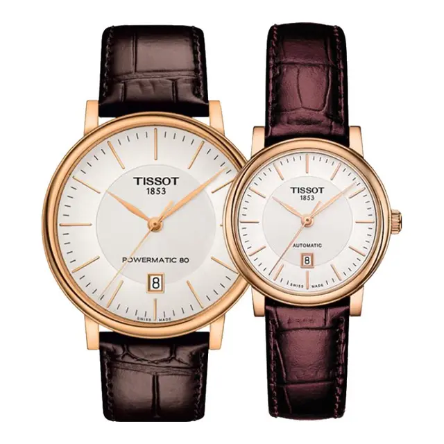 TISSOT 天梭 卡森臻我系列 40毫米/30毫米自动上链腕表七夕告白礼盒 T122.407.36.031.00/T122.207.36.031.00