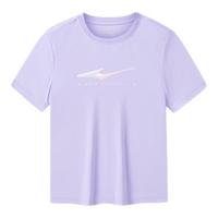 鸿星尔克儿童装男童速干短袖t恤夏季短T男生夏装运动半袖T恤 薰衣草紫 170cm