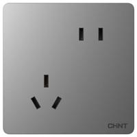 正泰 6C系列 斜五孔插座 幻银灰