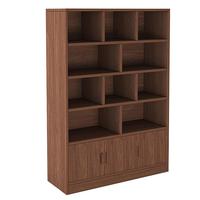 普派实木书架落地一体靠墙置物架家用书架柜储物架中式简约风书房书柜 【生态板樱桃木色】60X30X180CM