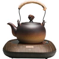 容山堂 茶壶茶炉套装 2件套(祥云钮茶壶+小悦黑胡桃电陶炉)