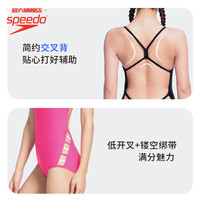 Speedo/速比涛 自由皮2.0修身多巴胺风女连体泳衣海边 2025年 40 经典黑咖泳衣+果冻蓝泳镜