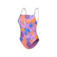 Speedo/速比涛 印花细肩带低露背日常休闲抗氯女士连体泳衣性感
