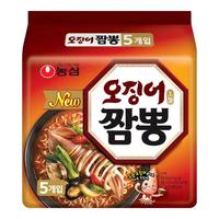 NONGSHIM农心韩国辛拉面方便面泡面汤面袋面速食韩式多口味 鱿鱼面5连包