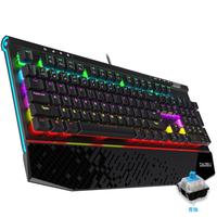 达尔优 EK812 升级版 有手拖 104键 有线机械键盘 黑色 国产青轴 混光