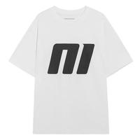 Meters bonwe/美特斯邦威 宽松大字体印花 T恤 雪白色 M