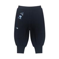 马·拉丁（M.Latin）/童装裤子24冬女小童雪人造型趣味印花针织长裤 藏青 130cm