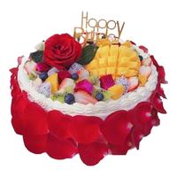 知印蛋糕同城配祝寿款动物淡奶油新鲜烘焙全国广东深圳 女神玫瑰水果蛋糕 12英寸（适合7-10人）