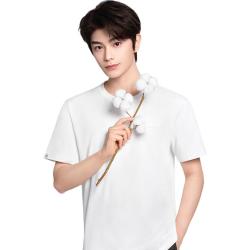 全棉时代 男士T恤男抗菌短袖纯棉宽松 白色 XXL 男士白色 2XL （女款175/男款185）