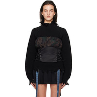 Andersson Bell 女士 黑色 Isla Shirred Crop 胸衣 迷衣时尚