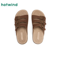 热风 hotwind男鞋2025年夏季男士复古软木拖外穿一字拖百搭拖鞋男款 08杏色 43
