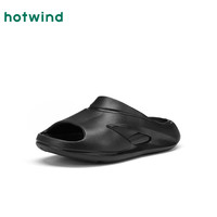 热风 hotwind男鞋2025年夏季男士时尚拖鞋舒适一字拖厚底轻便居家凉拖 01黑色 39