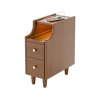 睿帆 实木床头柜卧室收纳柜极窄床边置物柜子夹缝储物柜2025 20cm-胡桃色 实木