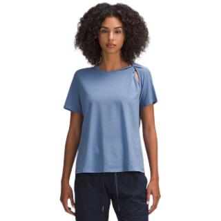露露乐蒙lululemon丨Cotton 女士棉混纺肩部扭结 T 恤 LW3IGIS 绿洲蓝 S