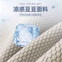 雅鹿A类冰丝席豆豆凉席夏季天家用1.5米x2.0可水洗宿舍单人席子床笠款 小冰熊灰-床单款 200*220cm单凉席