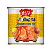 SKY DRAGON 天龙 天龍（SKY DRAGON）午餐肉罐头 经典美味罐装 香港特产 方便即食美味好搭档（彩罐） 火腿猪肉340g