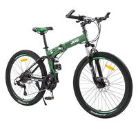 Jeep 吉普(JEEP)自行车折叠山地车男女双减震碟刹越野变速公路车 战神-绿色（双减震） 24速26寸(适合1.6-1.80m)