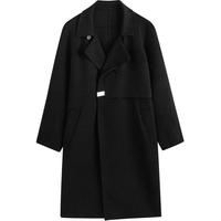 GXG男装 黑色简约长款大衣 冬季 黑色 M