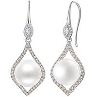 菜百首饰 银耳饰 S925银镶珍珠唯美核型珍珠耳钉小众设计感耳坠 定价 ZZ 珍珠耳坠