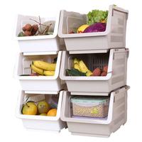 CHAHUA 茶花 2984 斜口重叠收纳筐 23*35*20cm 灰色