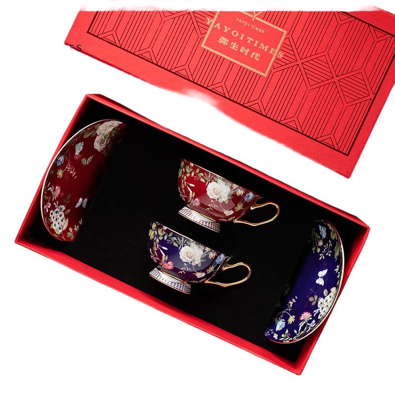 弥生时代「琼花玉蝶」马克杯杯子对杯创意新婚结婚礼物新人伴手礼 琼花玉蝶红盒对杯