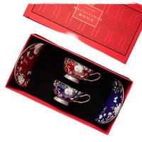 弥生时代「琼花玉蝶」马克杯杯子对杯创意新婚结婚礼物新人伴手礼 琼花玉蝶红盒对杯
