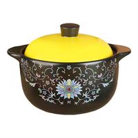 好管家5L珐琅彩福彩砂锅炖汤煲仔饭砂锅家用瓦煲明火燃气耐高温 明黄色 5L
